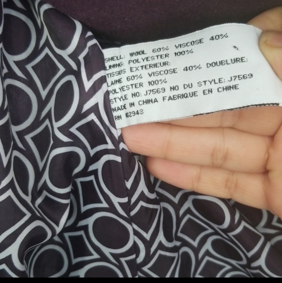 GUC Tulle Anthropologie Purple Toggle Pea Coat XS - Picture 5 of 7